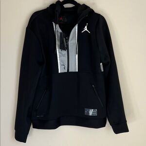 NWT Nike Black Air Jordan Half Zip Hoodie Dri-Fit Standard Fit Size Medium